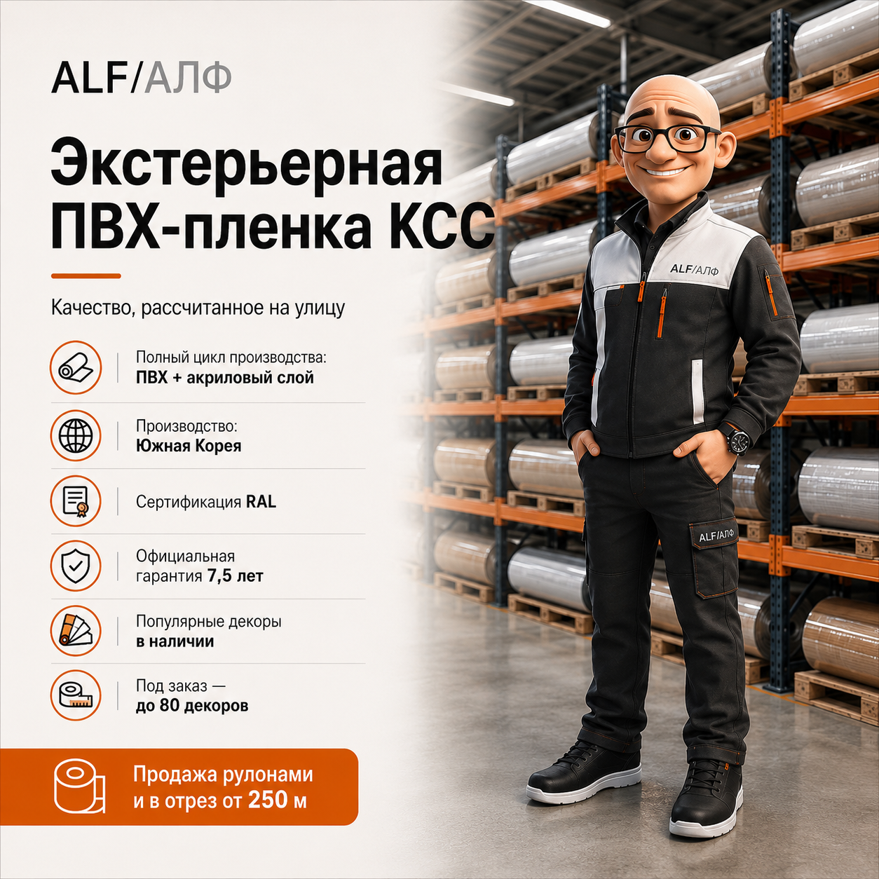 Экстерьерная ПВХ-пленка KCC - корейское качество для наружных решений